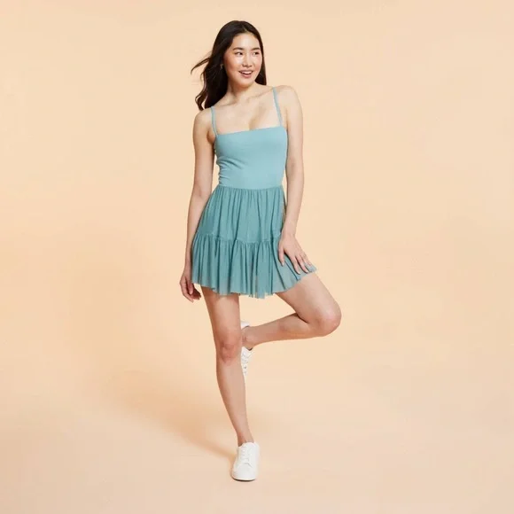 NWT! Popflex Blogilates Viral Taylor Swift Ballerina Dress Teal Blue Size Small - Picture 1 of 8